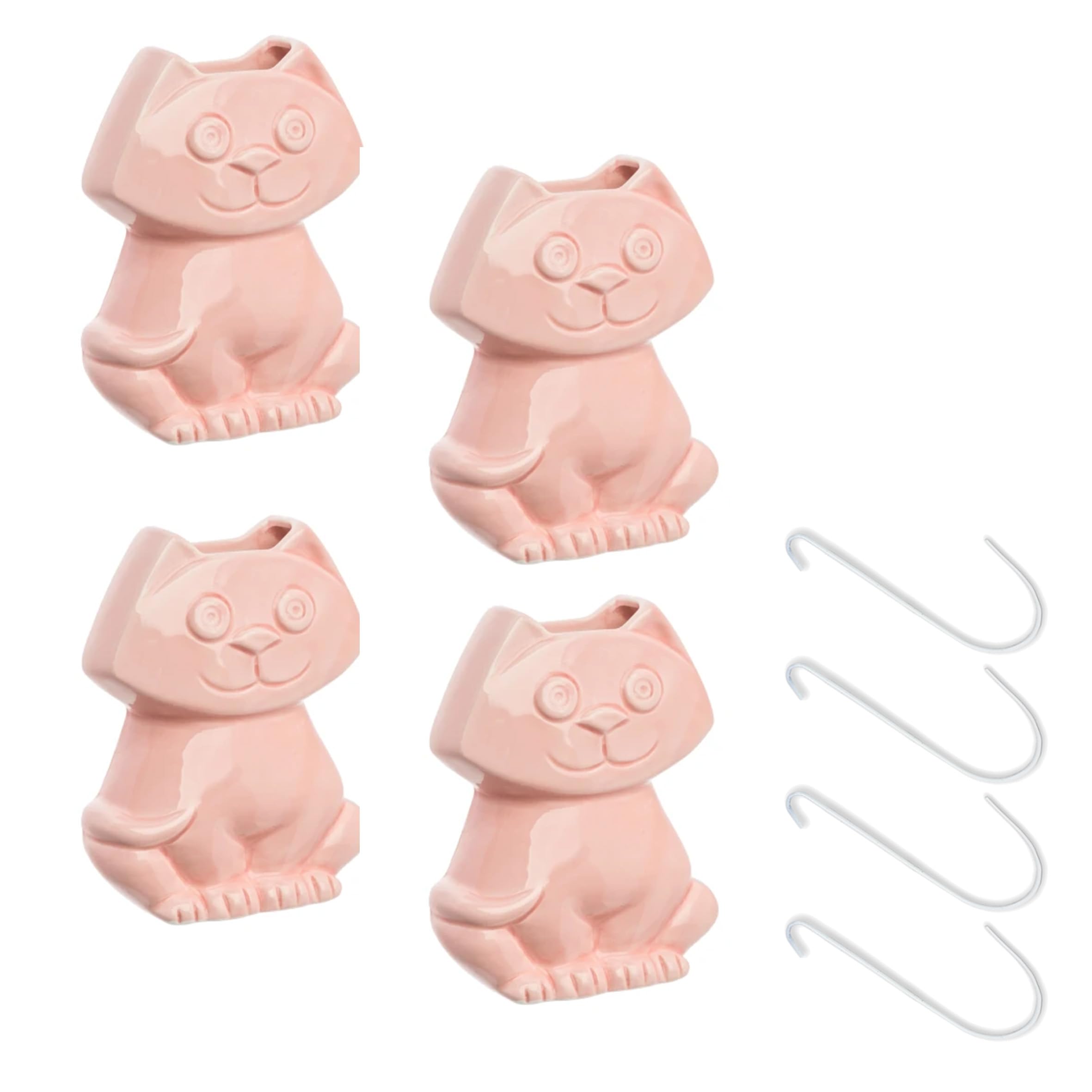 A1511 Lot de 4 humidificateurs en céramique pour fixation au radiateur Motif chat Rose