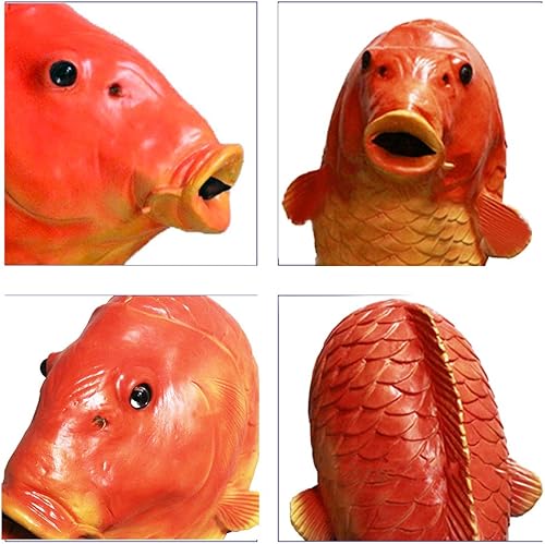 Vista 4 de HENGYUTOYMASK Máscara realista de pez, máscara de cabeza de animal de látex, disfraz de Halloween, fiesta de máscaras para adultos