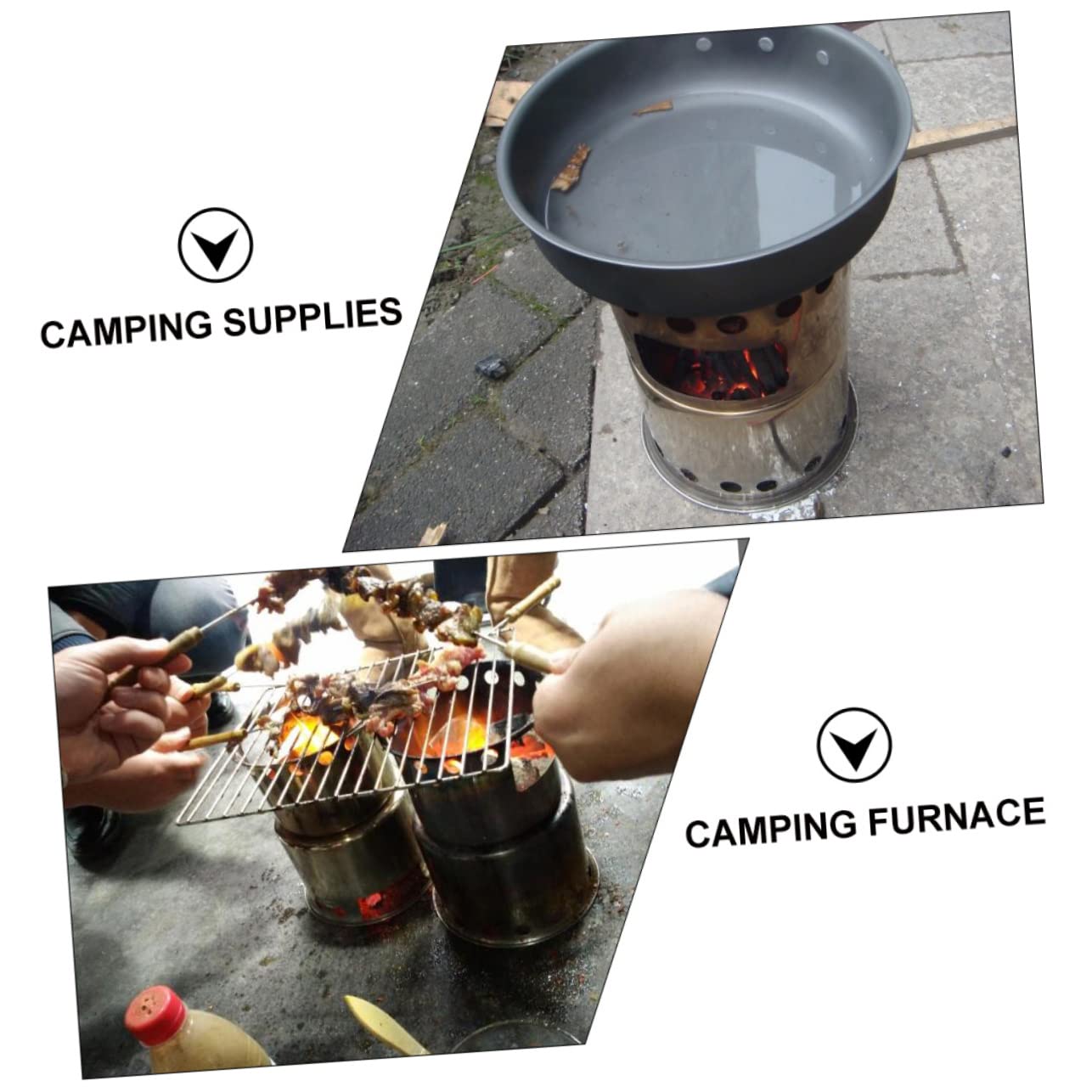 BESTonZON Estufa De Camping Gas Portátil Hornillo Eléctrico De Cocina Profesional Olla y Sartén Resistencia Al Viento Acero Inoxidable Ligera y Duradera Para Acampadas Picnic