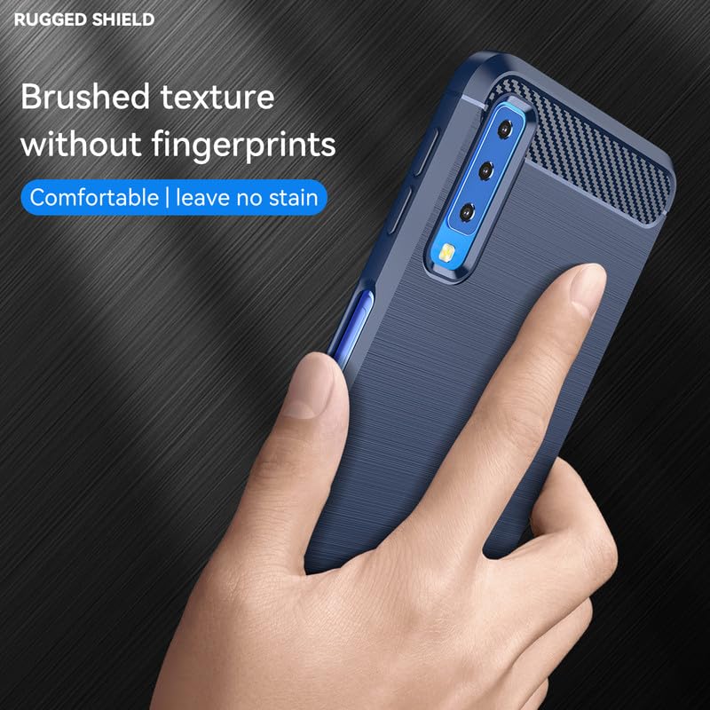 Image of Hybrid Carbon Fiber Back Case for Samsung Galaxy A7 2018 (Blue)