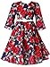 Bonny Billy Girls Classy Vintage Floral Swing Kids Party Dress with Belt 4-5 Years Floral