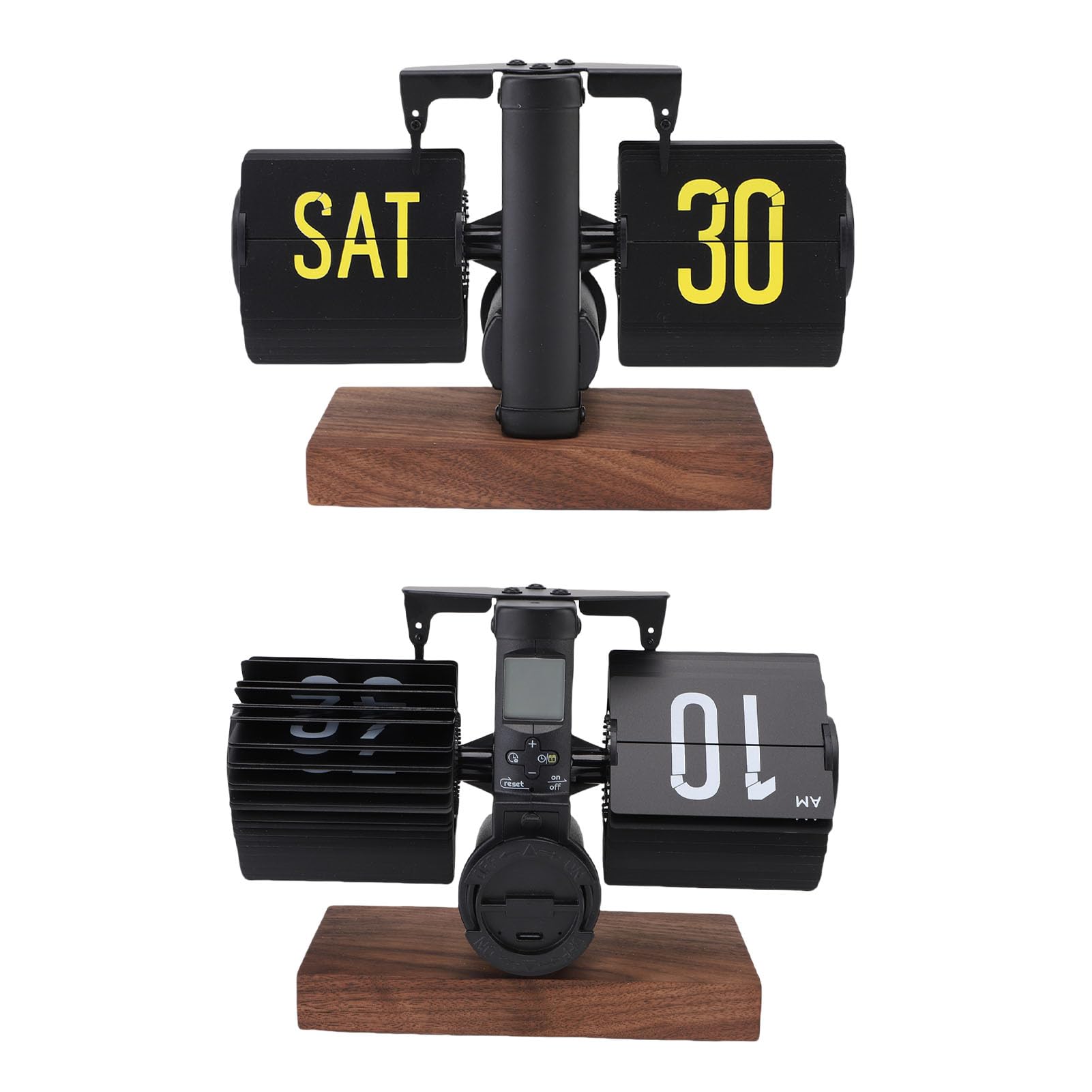 Acouto Orologio da Tavolo Digitale retrò con Calendario Orologio Meccanico Vintage con Grandi Numeri per L'arredamento Dell'home Office, da Tavolo con Vibrazione Automatica Alimentato a Batteria per