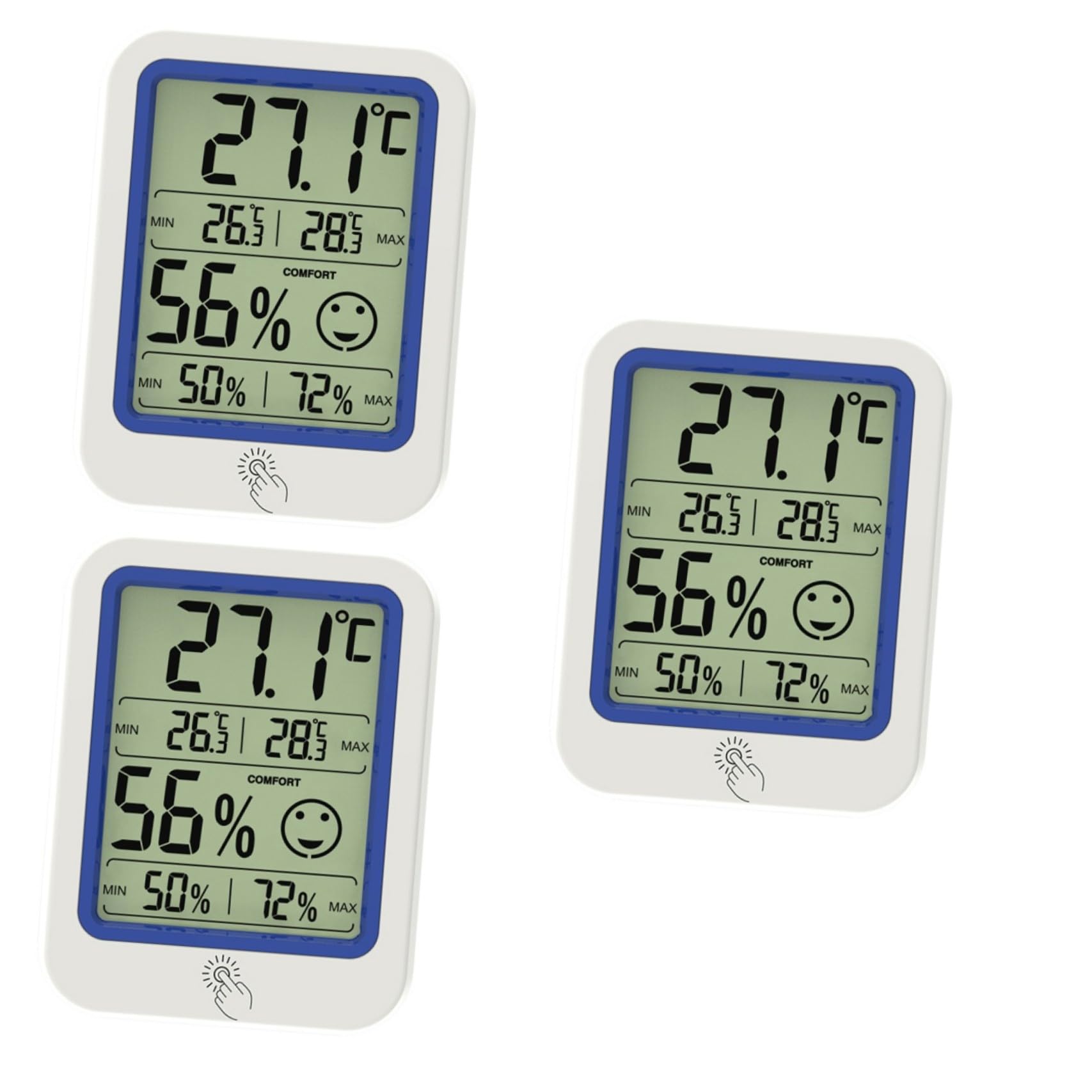 SUPVOX 3piezas Digital De Interior Higrómetro Portátil Medidor De Temperatura y Humedad Para Acuarios Reptiles y Hogar Pantalla y Fácil Lectura