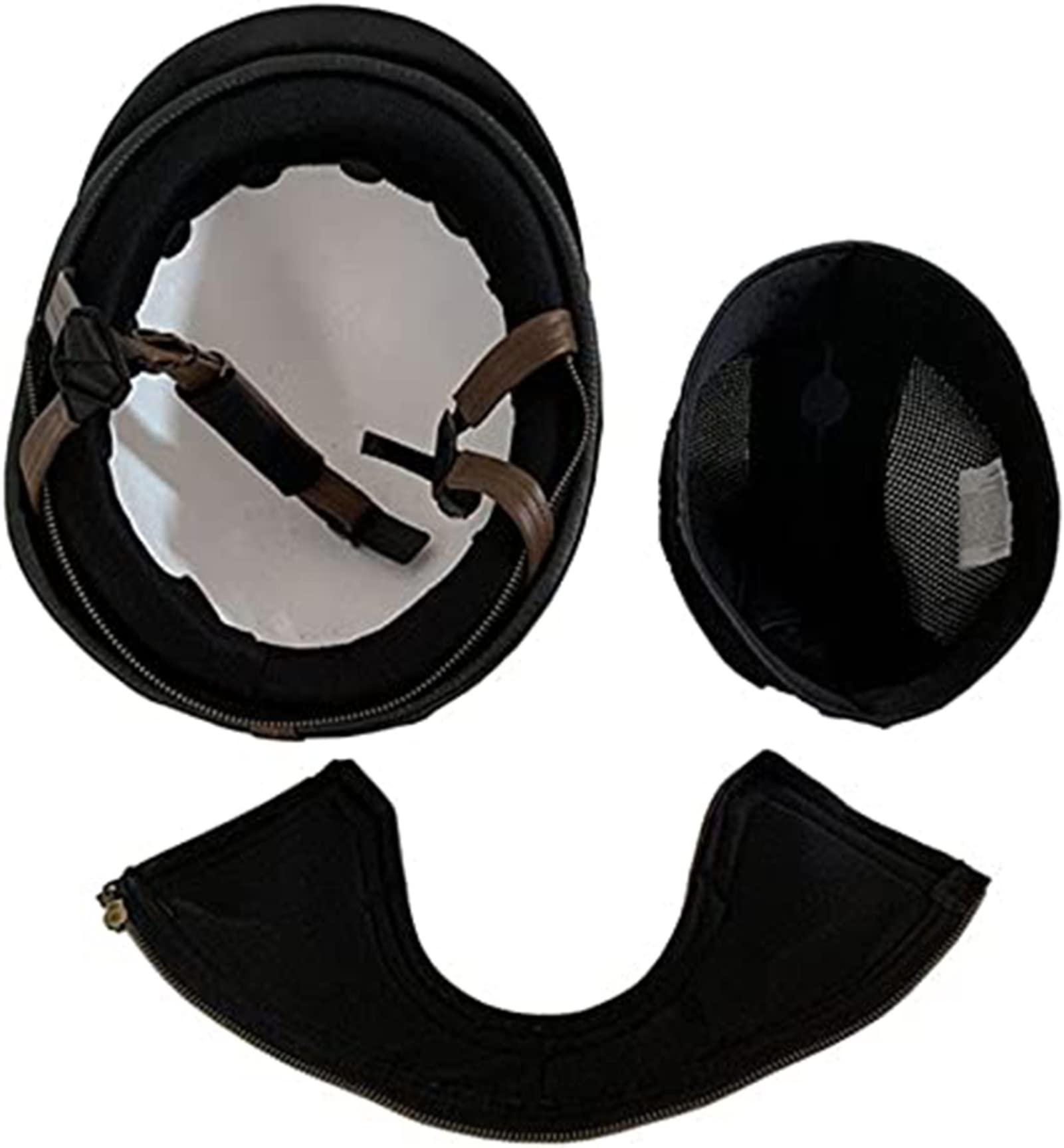 Leren Jethelm Met Halve Schaal, Jethelm Met Bril, Jethelm Met Halve Schaal, Scooterhelm, Retro Vintage Stijl, ECE-Certificering A,XXL