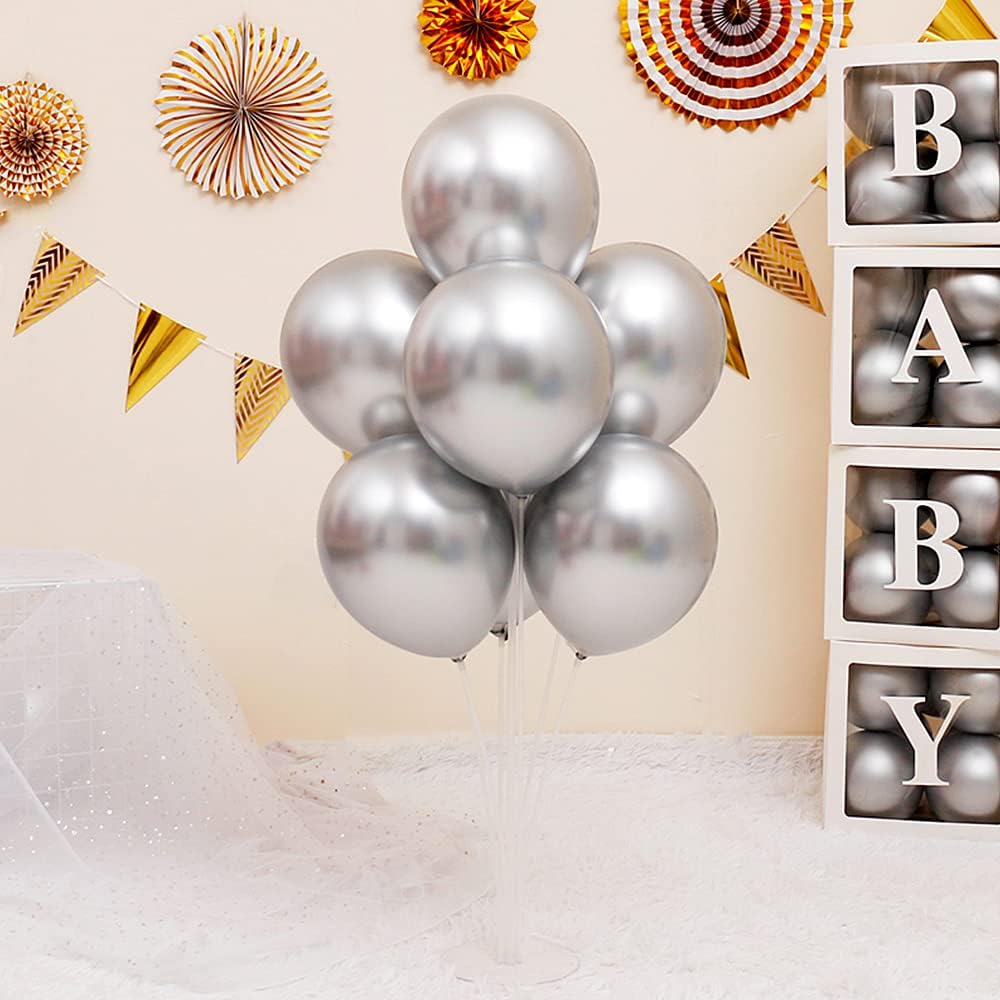 Unisun Metallic Silver Balloons - Image 5