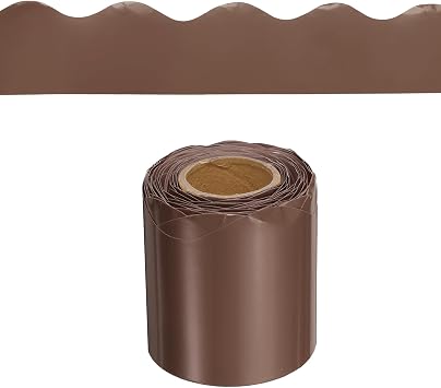 uxcell Bulletin Board Border 32.8 Feet Scalloped Border Trim Decorative Rolled Classroom Borders for Bulletin Board Home Classroom Office Decoration, Brown