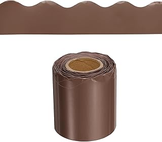uxcell Bulletin Board Border 32.8 Feet Scalloped Border Trim Decorative Rolled Classroom Borders for Bulletin Board Home Classroom Office Decoration, Brown