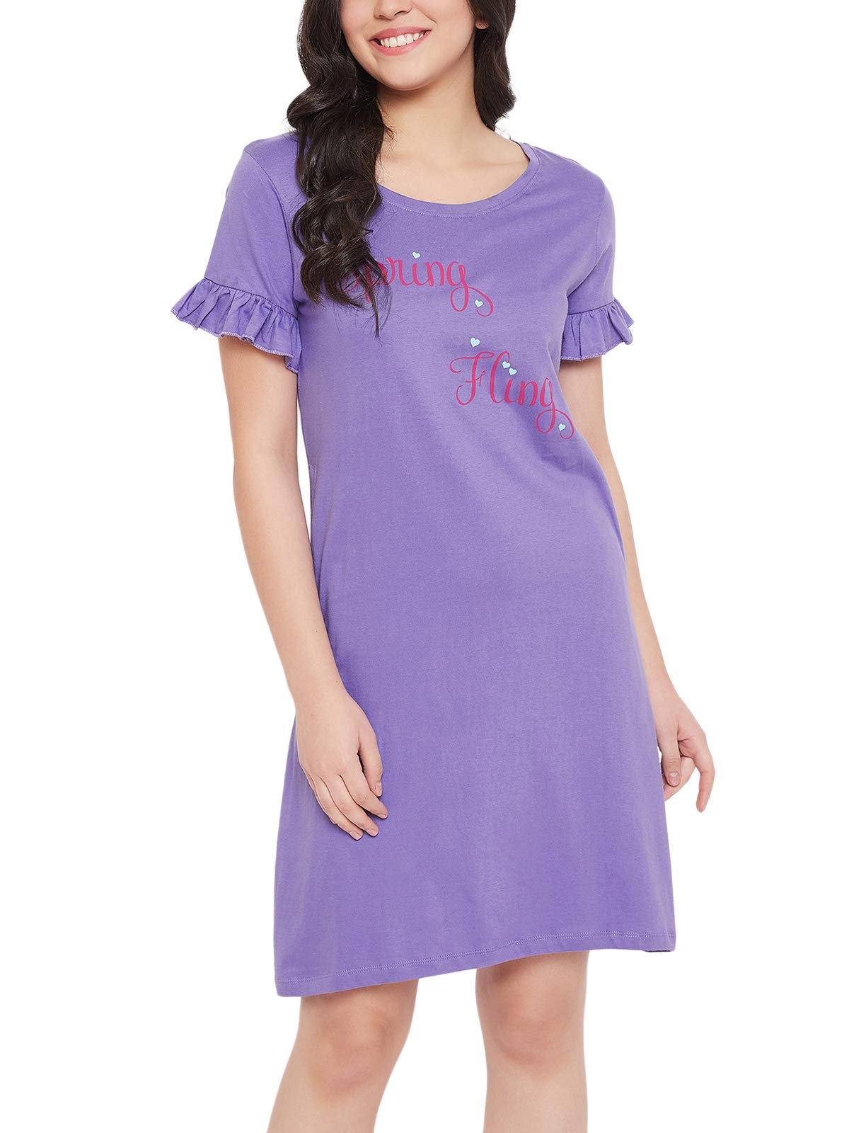 Women's Cotton Printed Knee Length Nighty