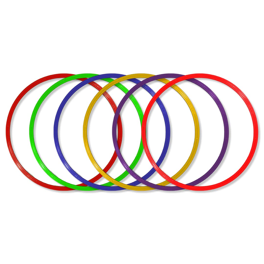 Set di 6 cerchi - Diametro 50 cm - Cerchi da corsa - Cerchi quadrati per la scuola