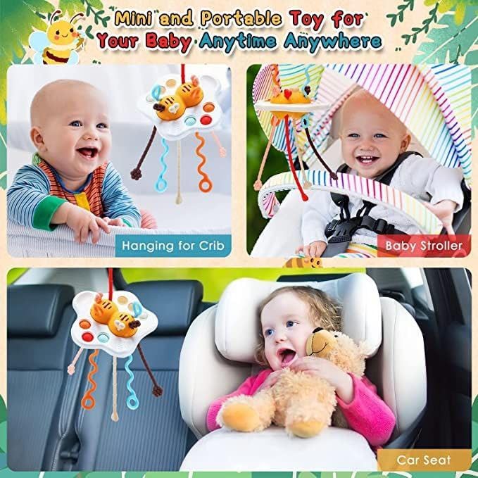 Royals hub Montessori Sensory Teething Pull String Toys for 1+ Year Old Travel Toys for Babies, Food Grade Silicone Baby Fine Motor Skills Toddler Activity - Image 4 thumbnail