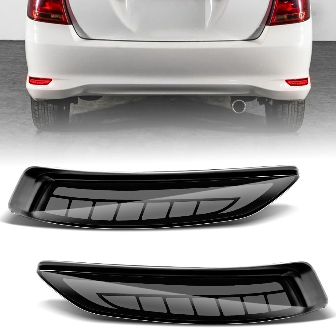 Rear Bumper Reflector Lights For Toyota Axio 2015-2018 Tail Brake Light For LS460 LS600hL 2013-2016 Smoked Lens LED Rear Fog Lamp with Turn Signal