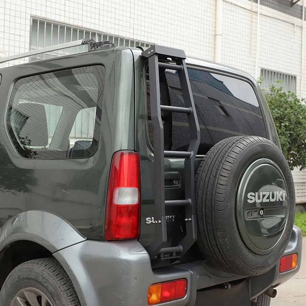 Auto Heckklappenleiter zum Klettern für Suzuki Jimny 2007-2017, Hecktür Leiter Klettern Climbing Ladder Aluminiumlegierung Trittleiter