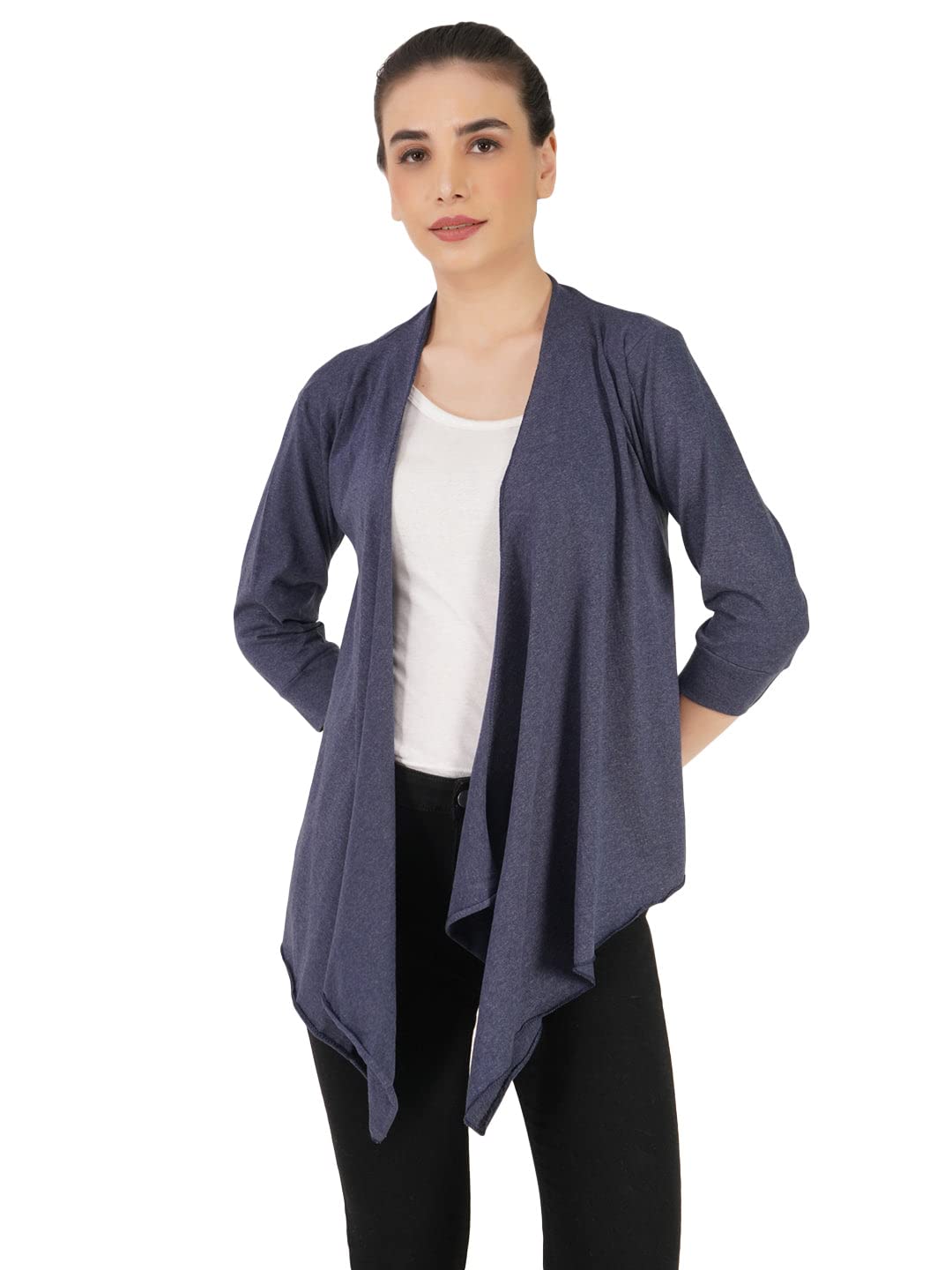 teemoods Women's Cotton Grey Waterfall Shrug, Trendy Fashionable Ladies Shrug-picture-28