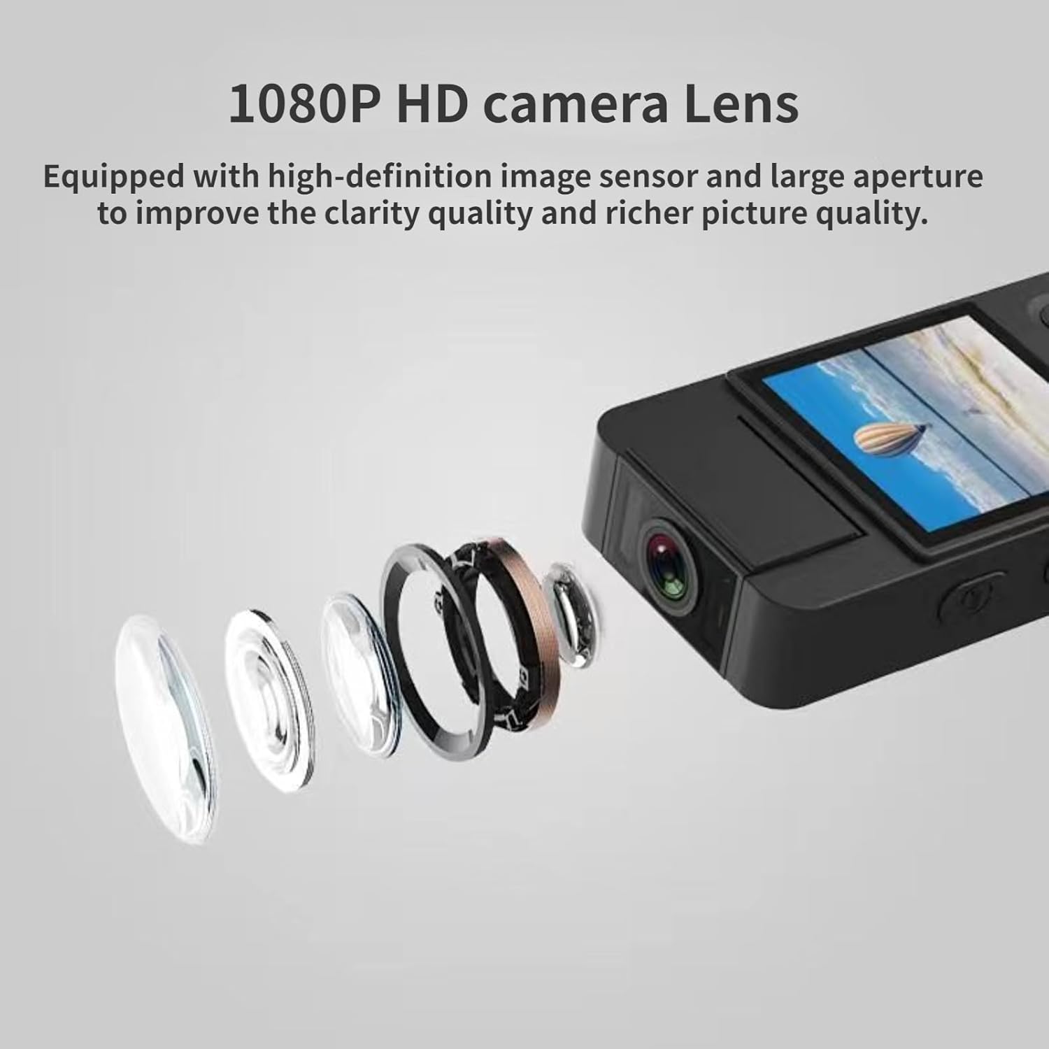 Yoidesu Mini Body Camera Video Recorder, Small Worn Camera Police Body Cam with 180° Rotatable Lens and Clip, 1080P Portable Wearable Security Cam for Law Enforcement Guard