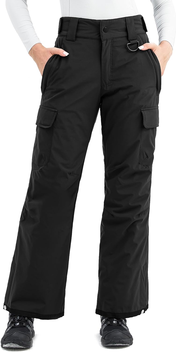 Wantdo Women's Waterproof Ski Pants Insulated Snow Pants Windproof Snow Pants Medium Black