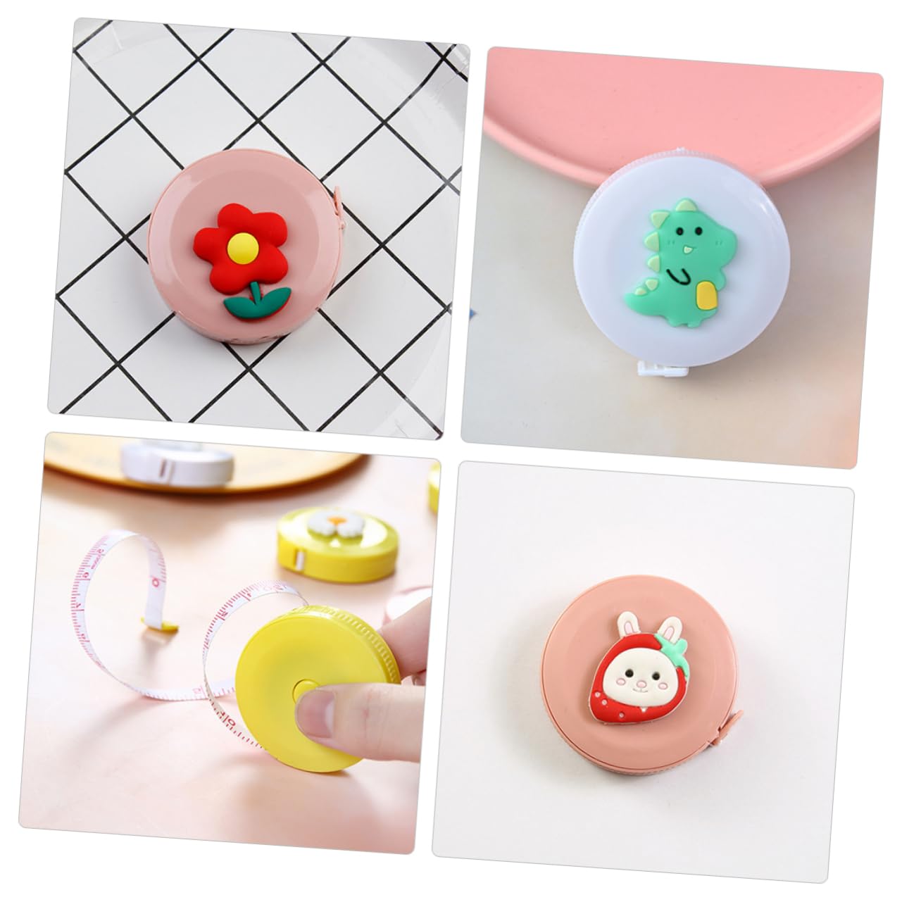 DOITOOL Mini Tape Measure Cartoon Flexible Y Compacto Para Costura Manualidades Y Medidas Corporales Retráctil Y Práctico 8 Piezas X 5
