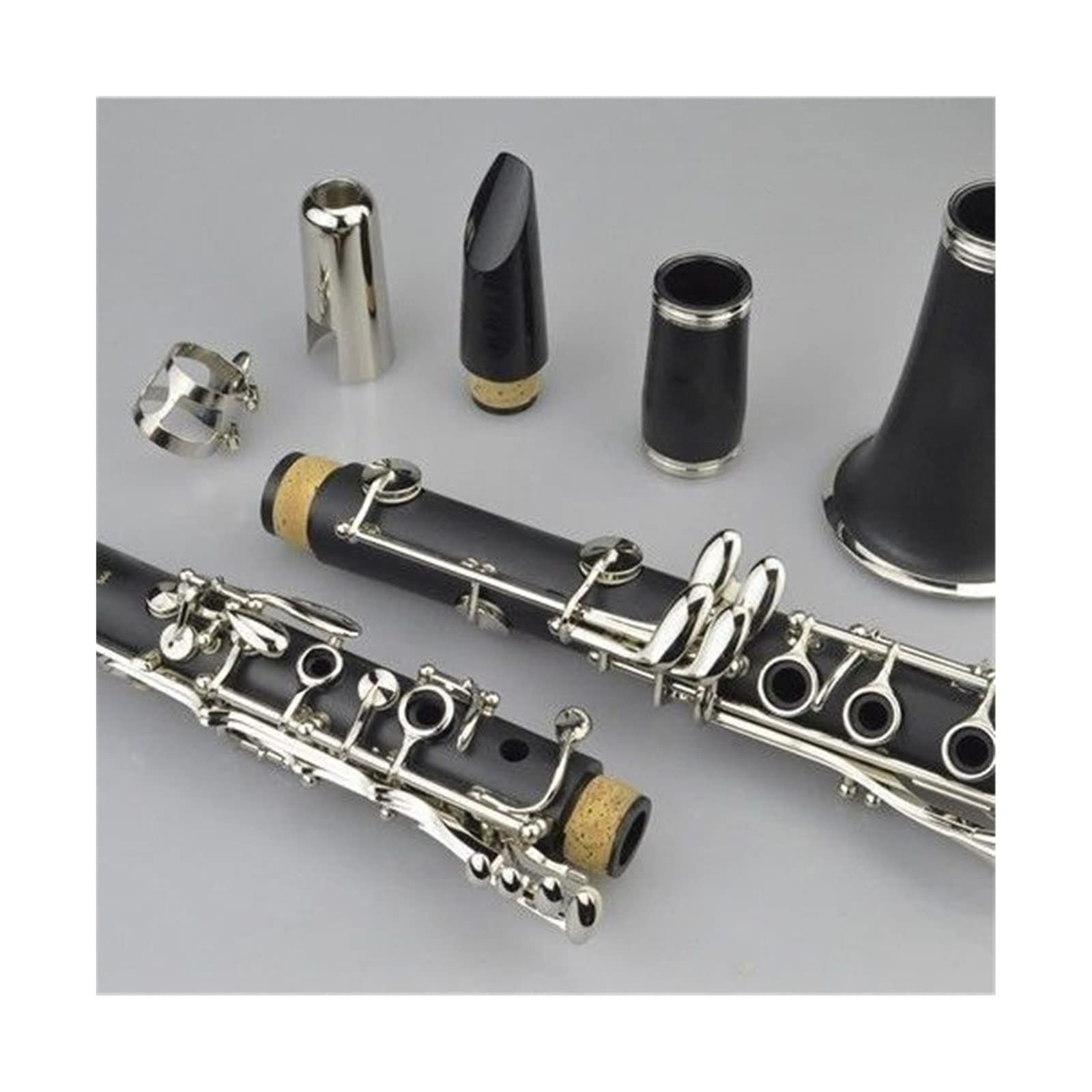 Intermedia Clarinete Clarinete De Ébano, Instrumento Musical, Llave B, Clarinete Profesional, Llave 17 (Color : R13 Ebony)