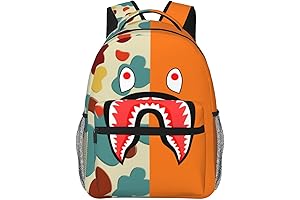 BAPE for Kids: Shark Backpack - 16" Boys' Girls' Camo, Laptop Compartment, School, Travel