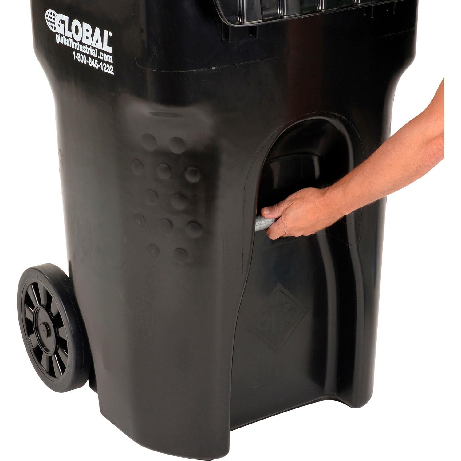 S&S Worldwide Otto Mobile Heavy Duty Trash Container, 65 Gallon, Black