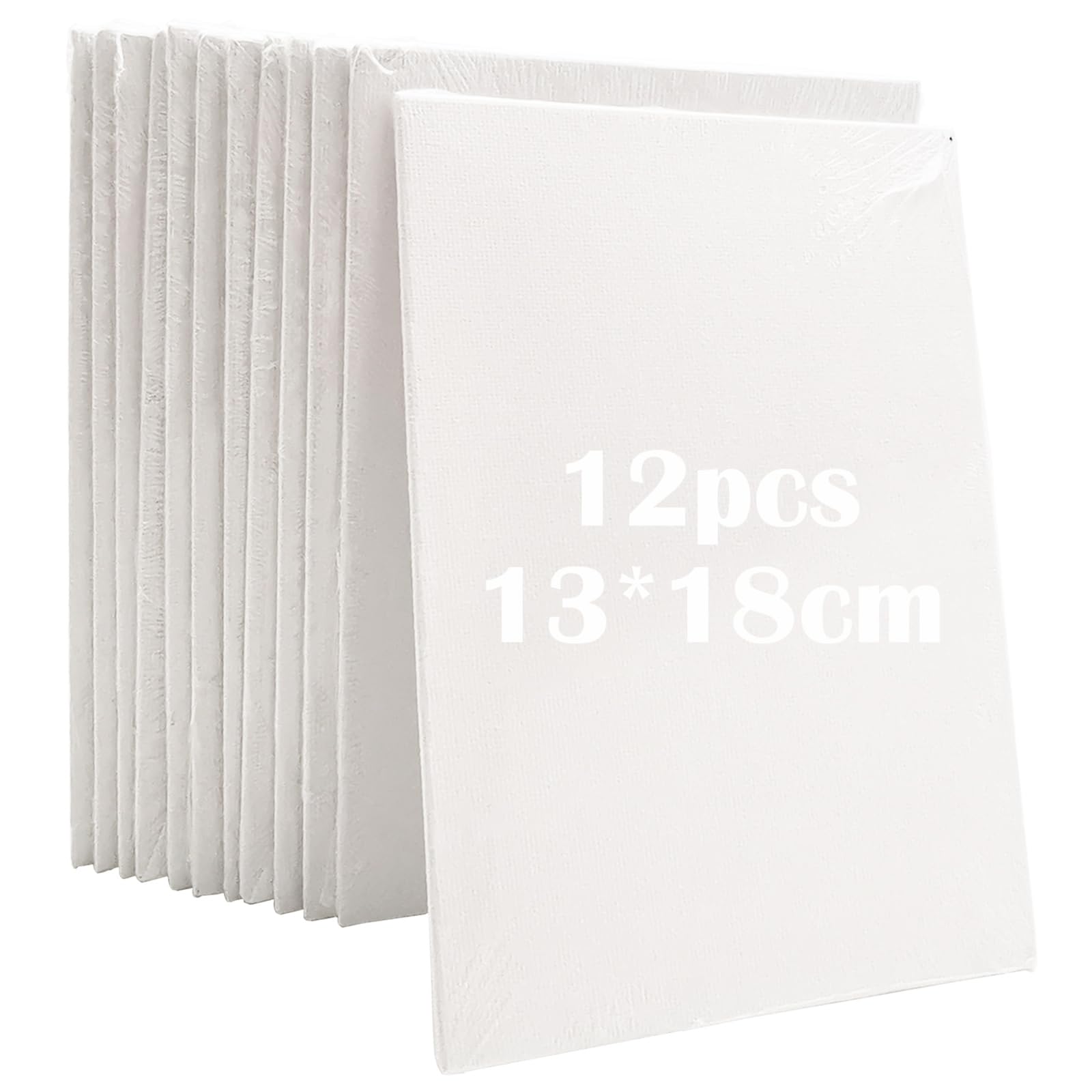 Leere Leinwand, CTRICALVER Reine Baumwolle Leinwandplatte 3 mm, Leinwandtafeln 13 x 18 cm (12er-Pack), Vorgespannte Leinwand, Malleinwand,benutzt für Ölmalerei, Acrylmalerei, für Anfänger und Amateure