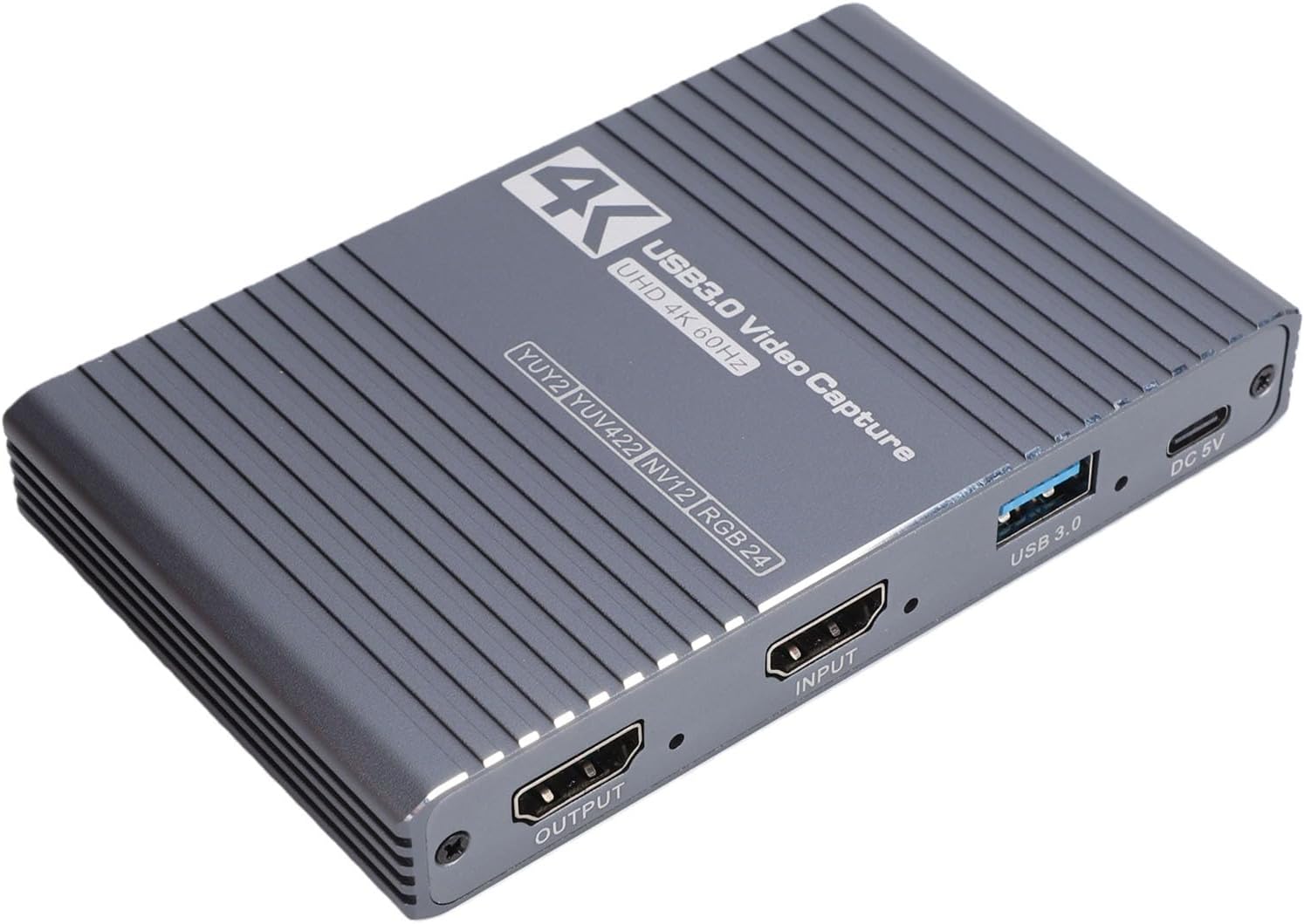 Yunseity USB 3.0 Video Capture Card, 4K@60Hz HDMI Capture Card Video No Latency Audio Game with 3.5mm Audio Input & Microphone Output for Streaming Gaming Recording
