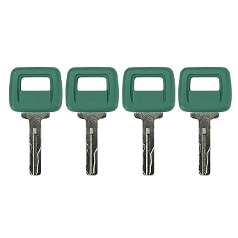 4PCS 11039228 Ignition Keys for Vol-vo Loaders Articulating Haul Trucks | Compatible with A20C A25C A30C A35C A40 DA25D DA30D A35D A40D Green