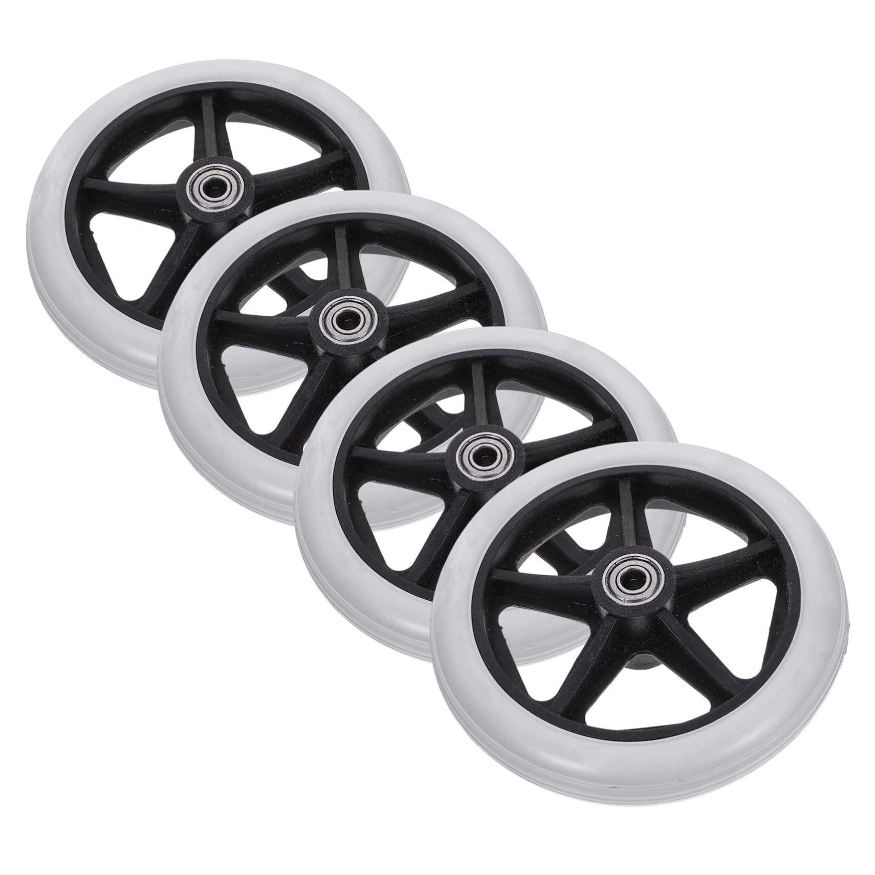 Homoyoyo Ruedas Delanteras para Silla de Ruedas 4 Piezas Repuesto Material Abs y Acero para Uso Interior y Exterior Rodamiento Ligero y Resistente
