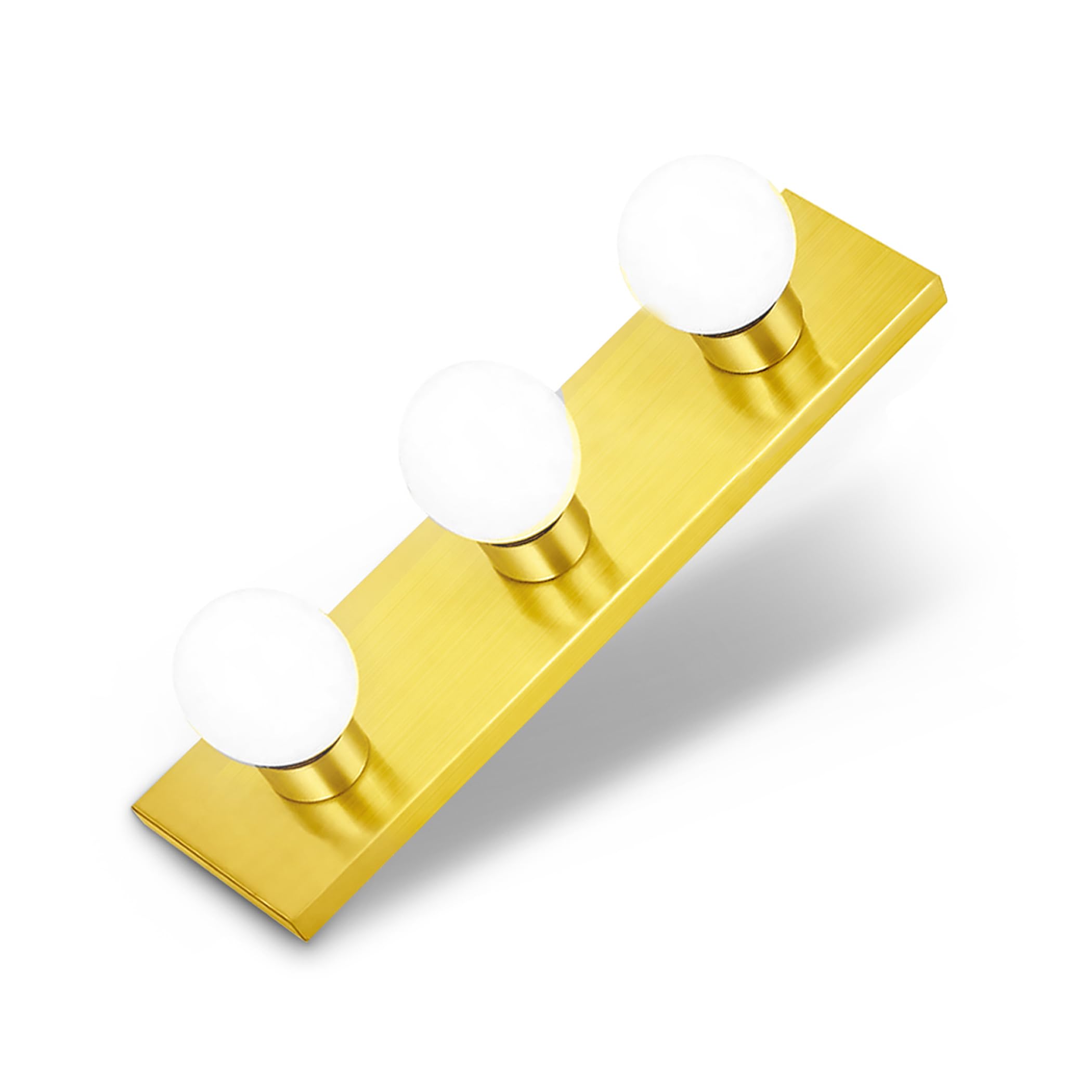 DYSMIO Lighting Three Light Vanity Strip - Hollywood Style Mirror Fixture with Gold Plates Salon-Grade Accessories for Bedroom