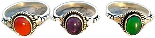 Carnelian, Amethyst, Green Onyx Ring, Multi Gemstone Ring, Oval Stone Ring, Cocktail Ring, Trendy Ring, Statement Ring, Green Stone Ring, Purple Stone Ring, Orange Stone Ring, 925 Silver Plated Ring, Handmade Ring, Promise Ring, Dainty Ring, Christmas Gifts