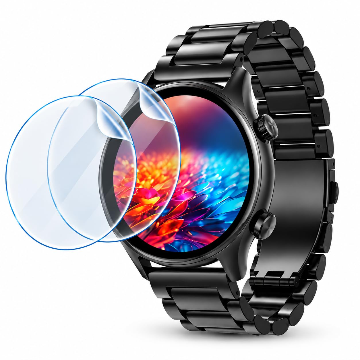 (pack of 3) Edge to Edge Tempered Glass compatible with Fastrack Astor FR2 Pro 1.43 Smart Watch (Air Bubble Proof, Anti Finger Print) 24 hrs automatic scratch remove-picture-15