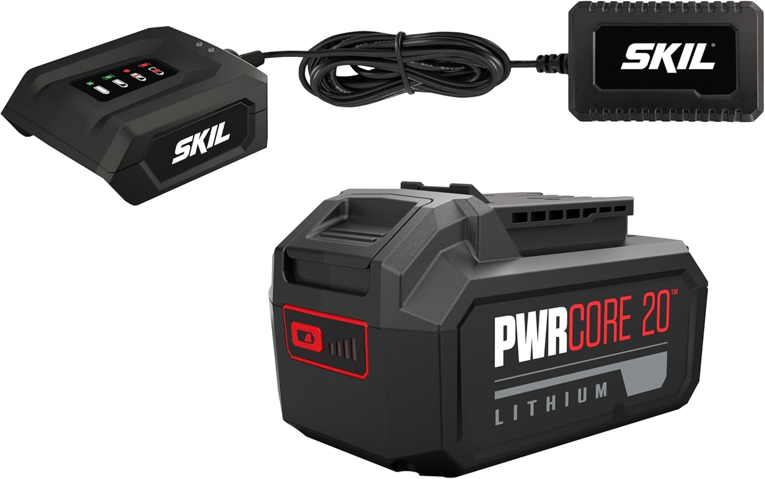 Skil Batería de Iones de Litio de 20 V MAX con Cargador de 4,0 Ah y 1,0 A, PWRCORE 20™, batería de Repuesto, batería para Herramientas, Compatible con Todas Las Herramientas SKIL 20 V MAX BC1E3135AA