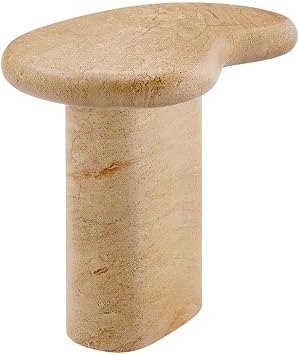 Modway Elowen Irregular Shape Side Table in Travertine