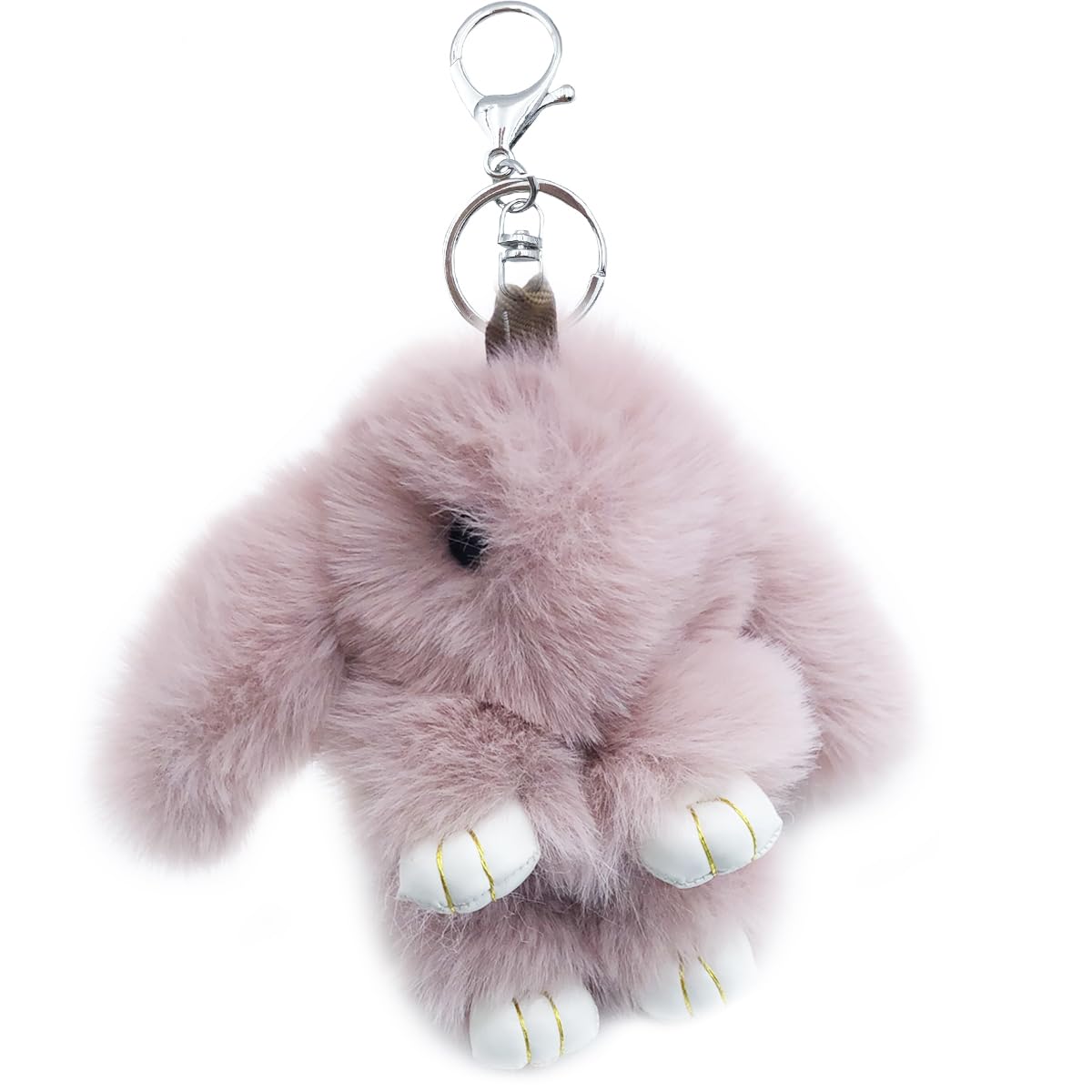 Xsclpomddy Plüsch Hase Schlüsselanhänger Pom Poms Taschenanhänger Süße Flaumige Anhänger Für Auto Handtasche Taschen