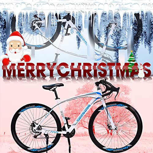 26 Inch Steel Road Bike For Adult Men & Women, 700C Wheel Racing Bikes Adults Mens Womens, 21-Speed Full Suspension Specializeds Race Bicycle &Cruiser, Inch, White, One Size (Lppp7Uk4Fwn) #TOP2