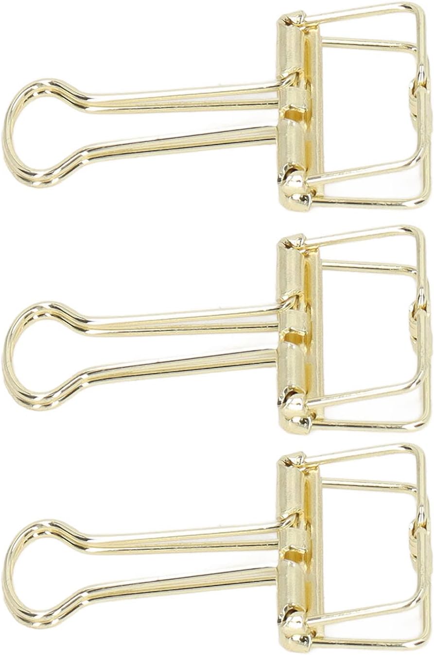 TOPINCN 19mm, 80Pcs Metal Clips Metal Hollow Tail Clips Small Clips for Office School Home Use for Office School Home Use, 19mm Clips Clips, Clamps & Rings (Gold)
