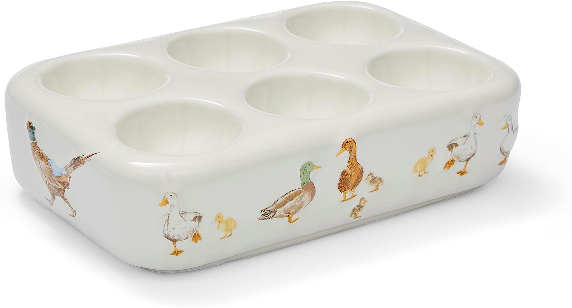 Cooksmart British Designed Ceramic Egg Holder | Egg Holder Storage Tray For All Egg Sizes | Egg Storage For All Types Of Kitchens - Buttercup Farm