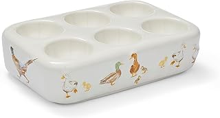 Cooksmart British Designed Ceramic Egg Holder | Egg Holder Storage Tray For All Egg Sizes | Egg Storage For All Types Of Kitchens - Buttercup Farm