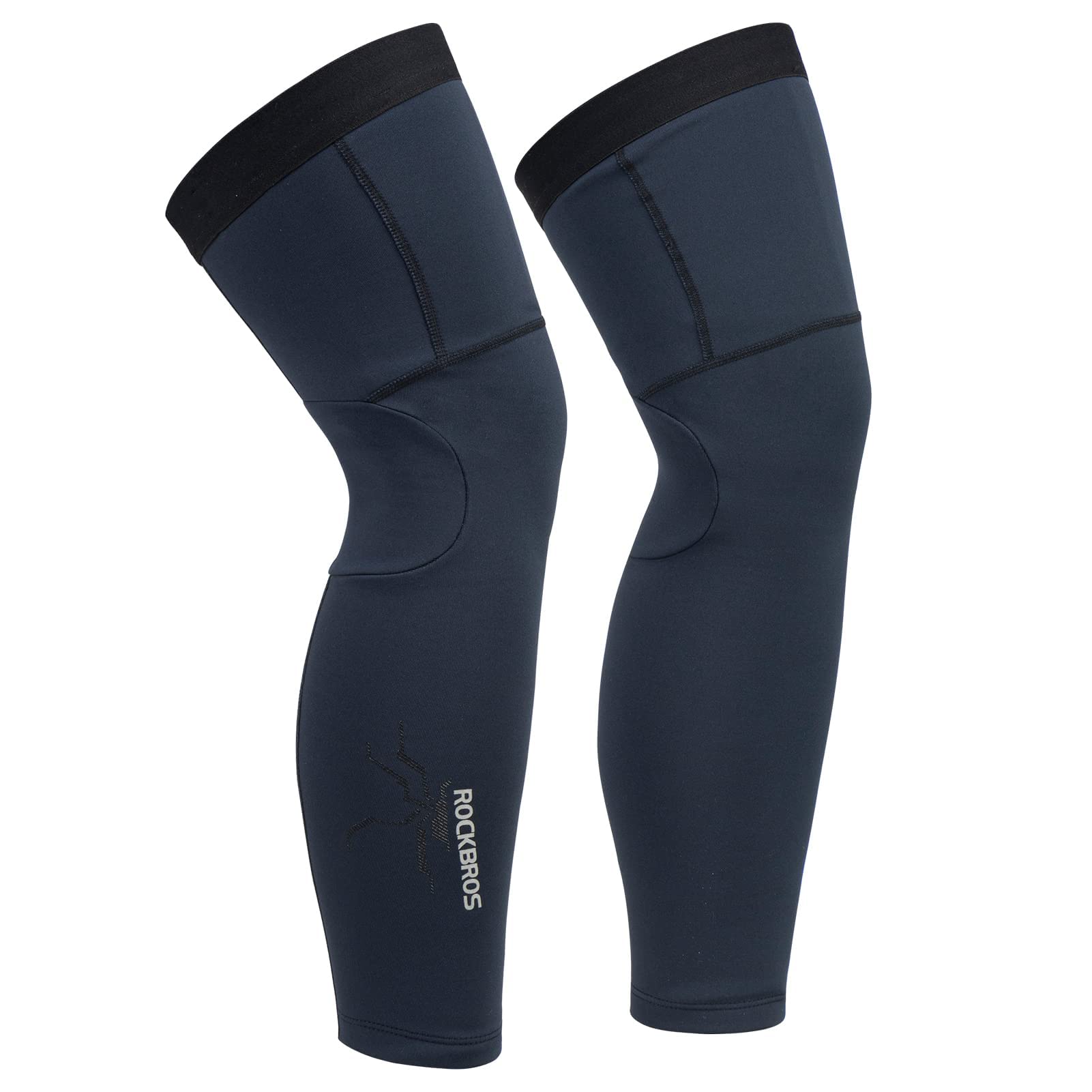 ROCKBROS Manchettes/Jambières Thermiques Hiver Élastique Couvre de Bras/Jambes Coupe Vent pour Course Cyclisme Basketball Randonné Pêche Basketball Golf Homme Femme Noir Vert/Bleu S-3XL (1 Paire)