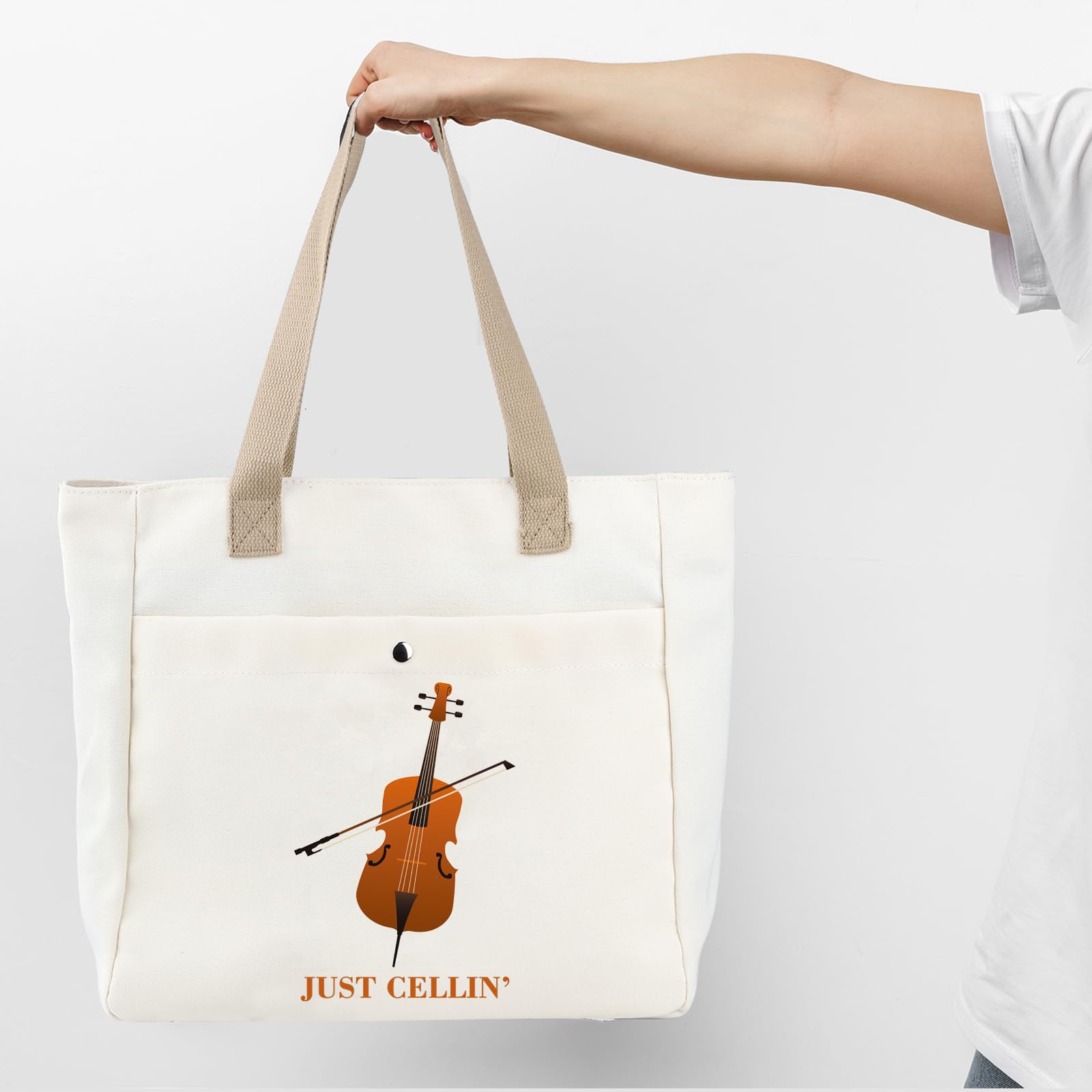 BDPWSS Just Cellin' Funny - Bolso de mano reutilizable para violonchelo orquesta músico de violonchelo