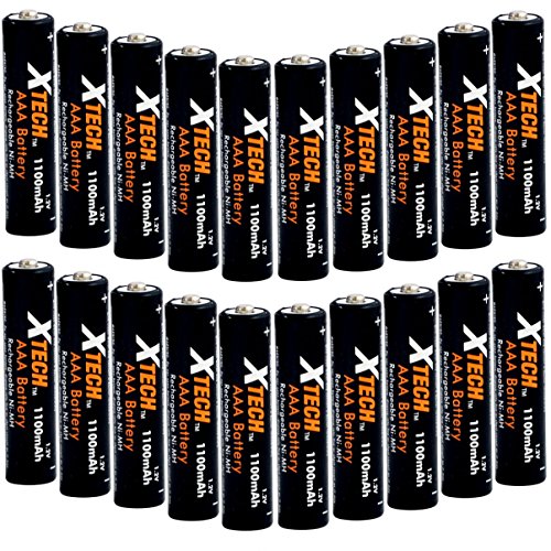 Xtech AAA Ultra High-Capacity 1100mah Ni-MH Rechargeable Batteries (20 Pack)