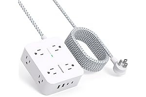 Premium 10ft Surge Protector Power Strip Charging Station