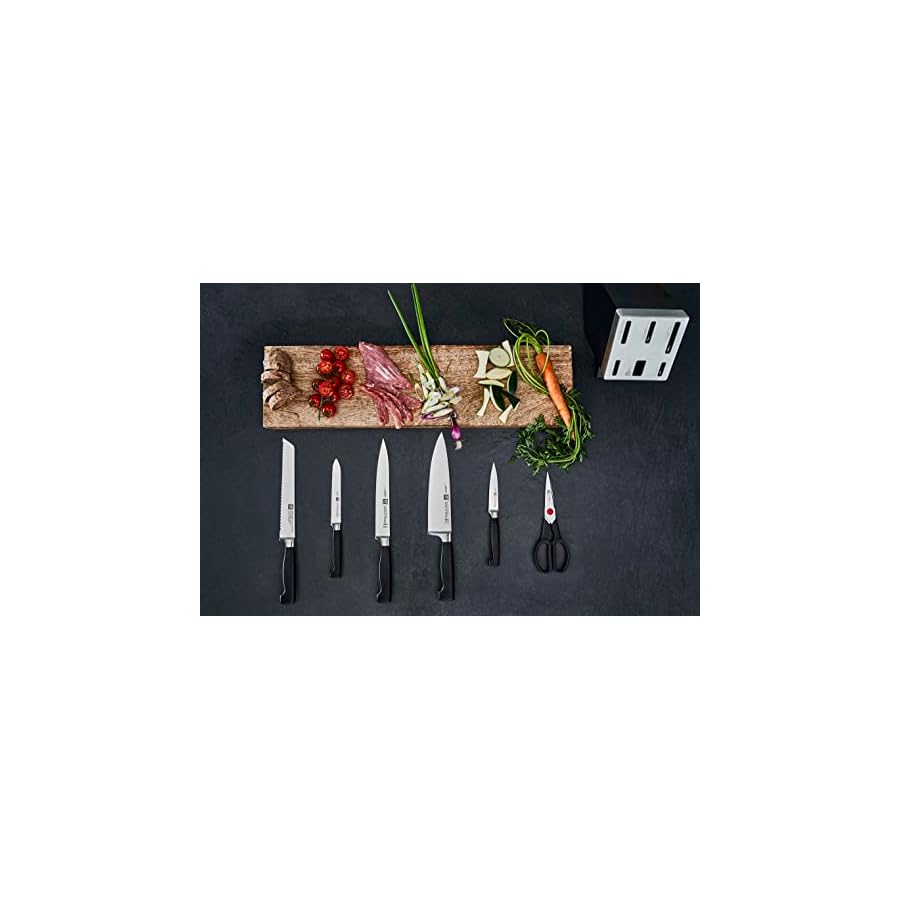 ZWILLING 36133-000-0 7-piece Self-sharpening Knife Block Set, Wooden Block, Knife and Scissors made of Special Stainless Steel/Plastic Handle, Gourmet