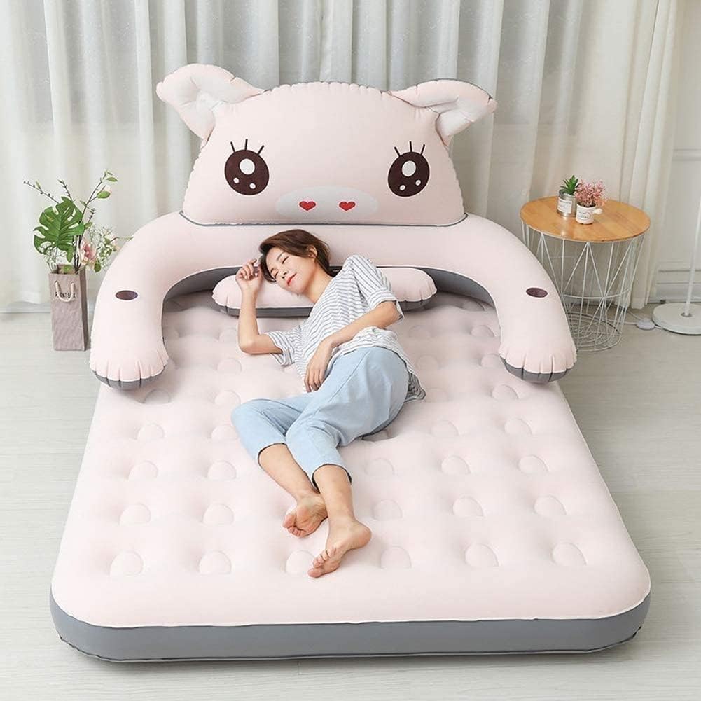 YIRENZUI Airbed with High Speed Pump Never Queen Size Air Mattress Single High Inflatable Blow Up Bed for Home Camping Travel Lightweight and Foldable for Easy Portability