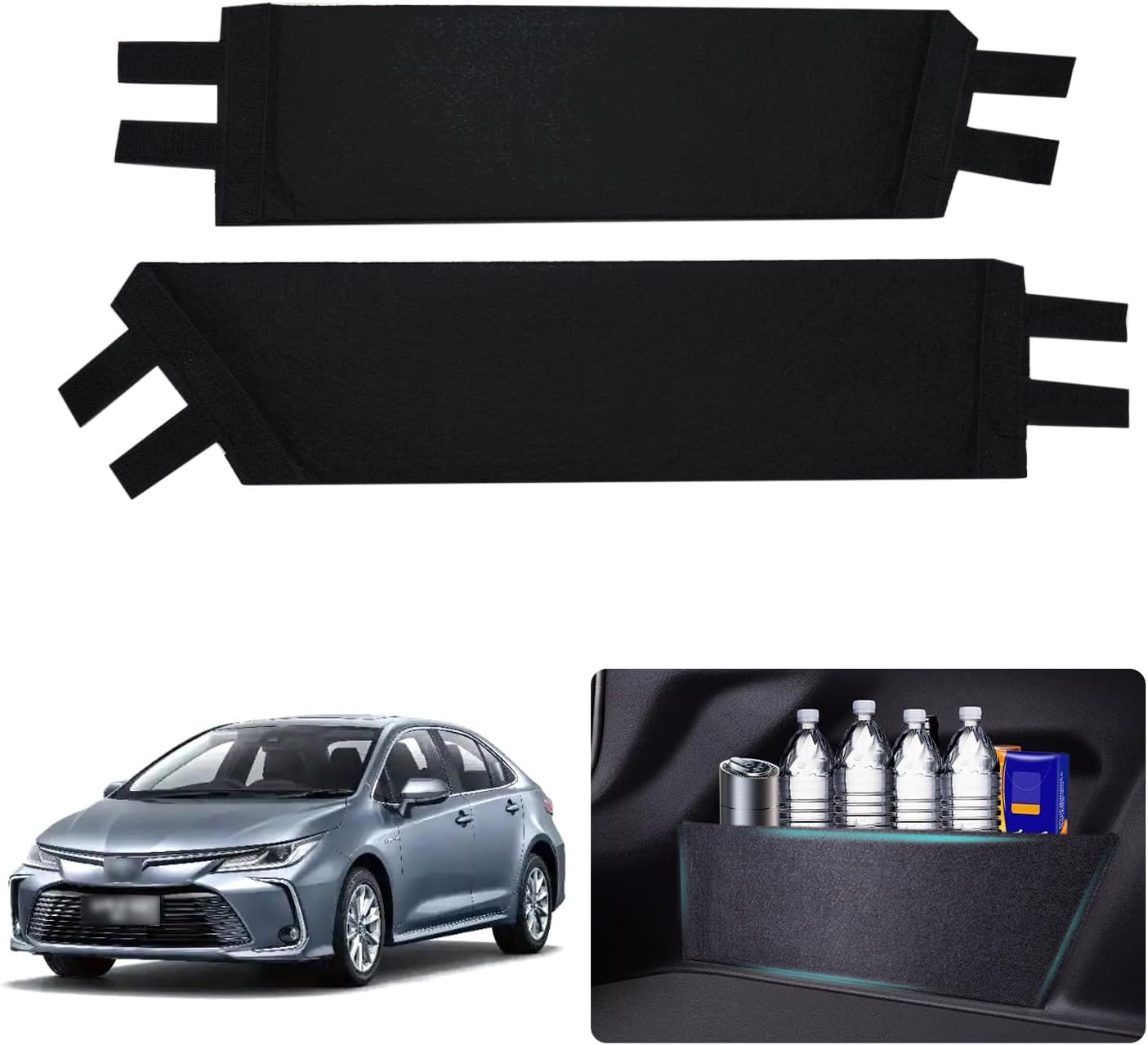 Rear Trunk Organizer Side Divider Sticker fit for 2014-2019 Toyota Corolla Sedan Trunk Side Storage Baffle Partition Board for Toyota Corolla Accessories 2PCS