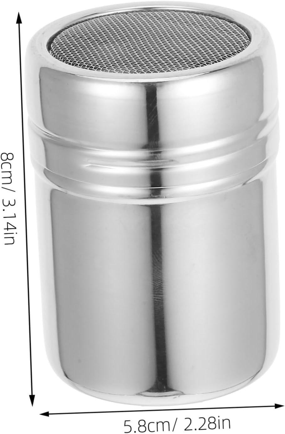 Powder Shaker Set with Stencil, Stainless Steel and Pp, Silver