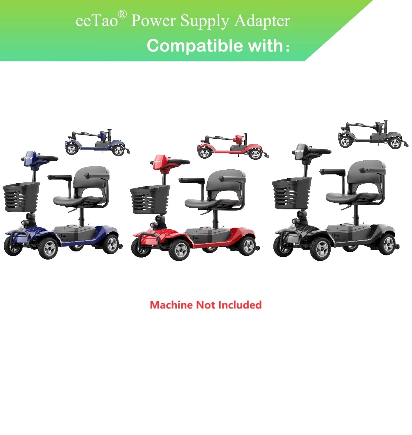 eeTao 3-Pin XLR AC/DC Adapter Replacement Charger Compatible with HOVERFLY T4 Mobility Scooters for Adults 24V 12AH Battery 29.4V 2A DC29.4V 2000mA 29.4VDC 2.0A Power Supply Cable Cord