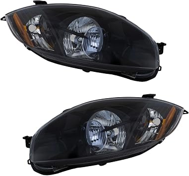 Replacement Headlight For 2007 2008 2009 Eclipse Left and Right Black Bezel 2Pc Mechanics Choice for Mitsubishi
