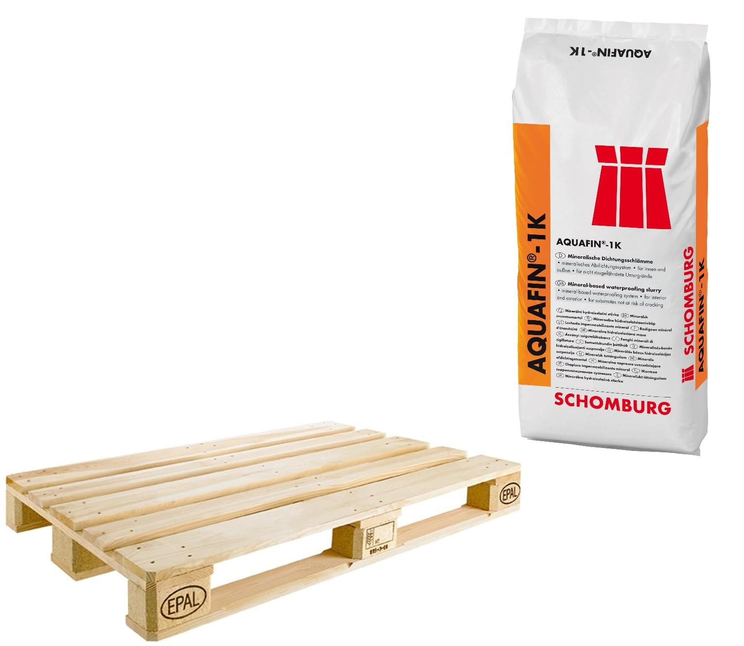 AQUAFIN-1K 42 x 25 kg Grau Mineralische Dichtschlämme Wand Boden Abdichtung