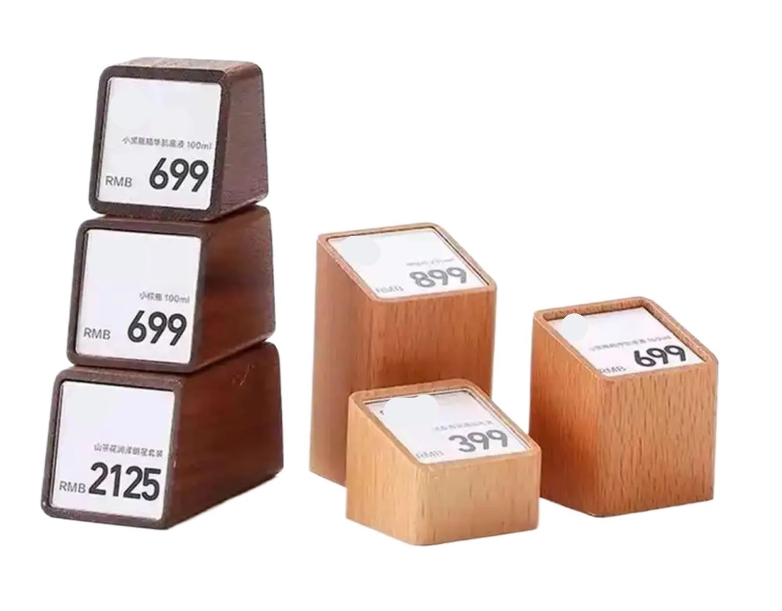 Mlyvax 6pcs Acrylic Price Tag Paper Holder Display Stand Table Mini Cubes Jewelry Label Sign Watch(Color1)