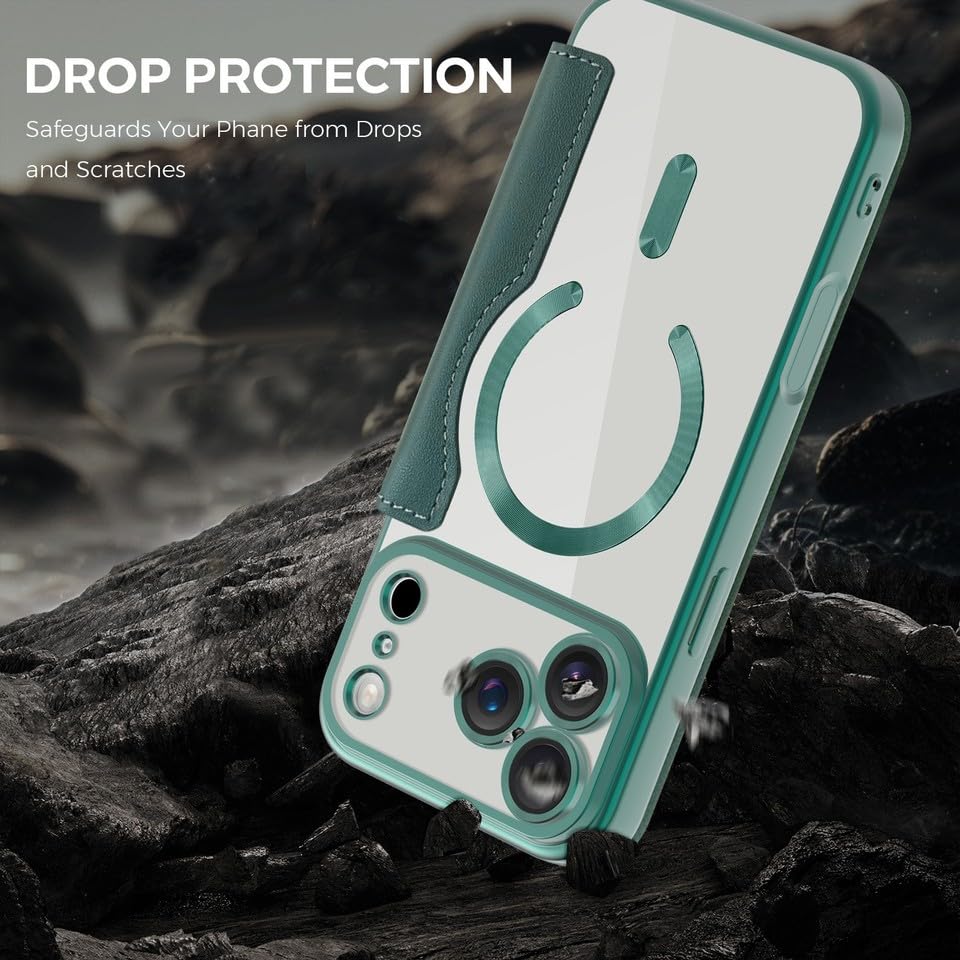 Étui iPhone 14 Pro rose en cuir véritable avec protection RFID premium
